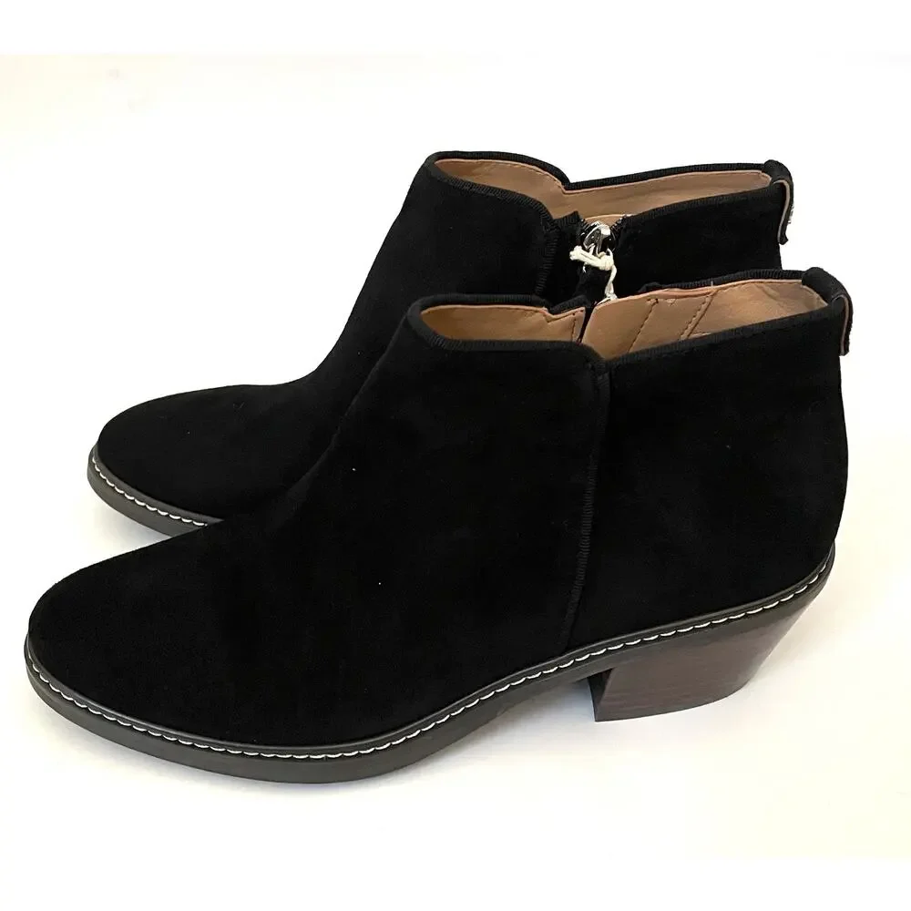 Sam Edelman Pryce Rain Repellent Suede Bootie Boot Black Size 8.5 NEW